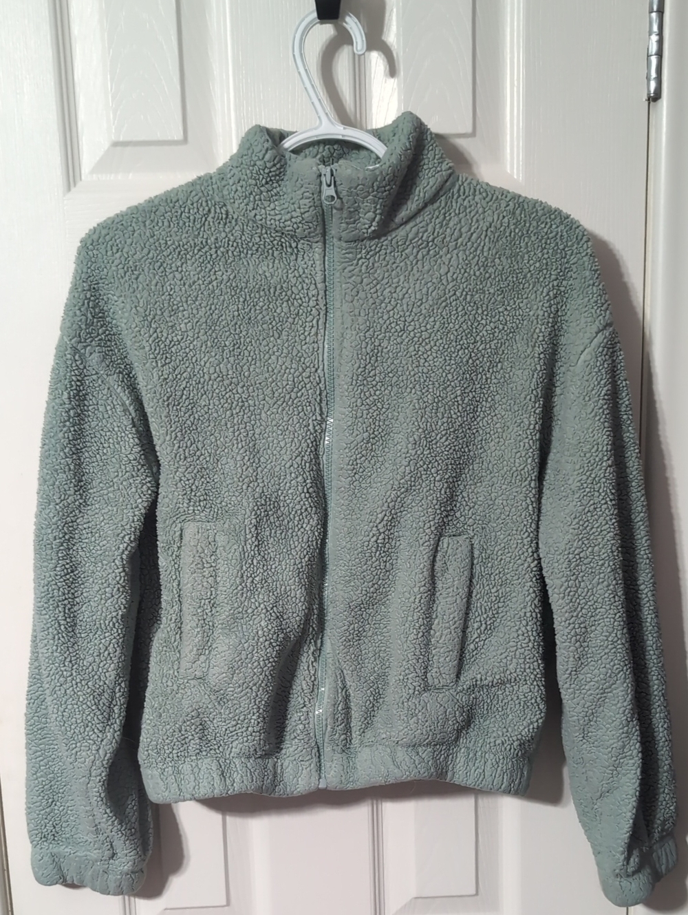Urban Kids Sage Green Sherpa Zip Jacket